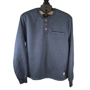 Coleman Mens Sherpa Lined Henley Sweatshirt Blue Heather CF4D6529‎ Size L